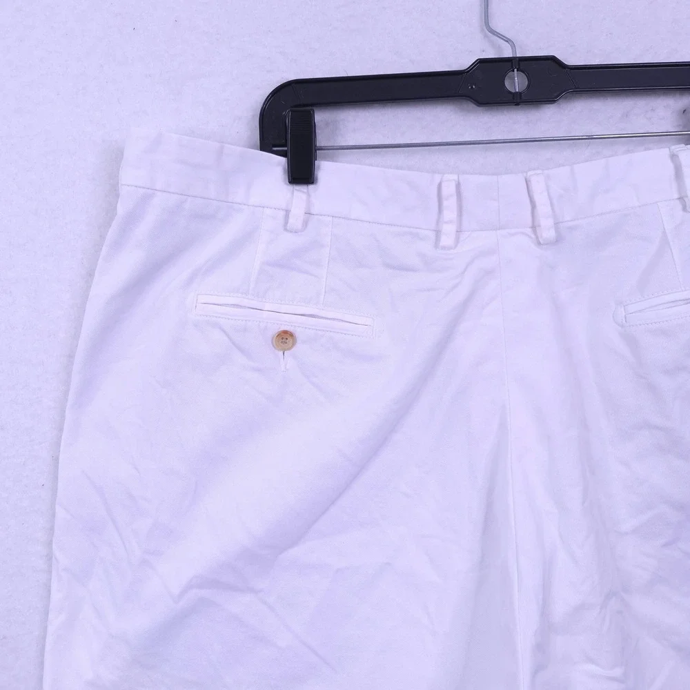 Peter Millar Shorts Mens Size 44 White Pima Cotton Chino Flat Golf Travel Preppy